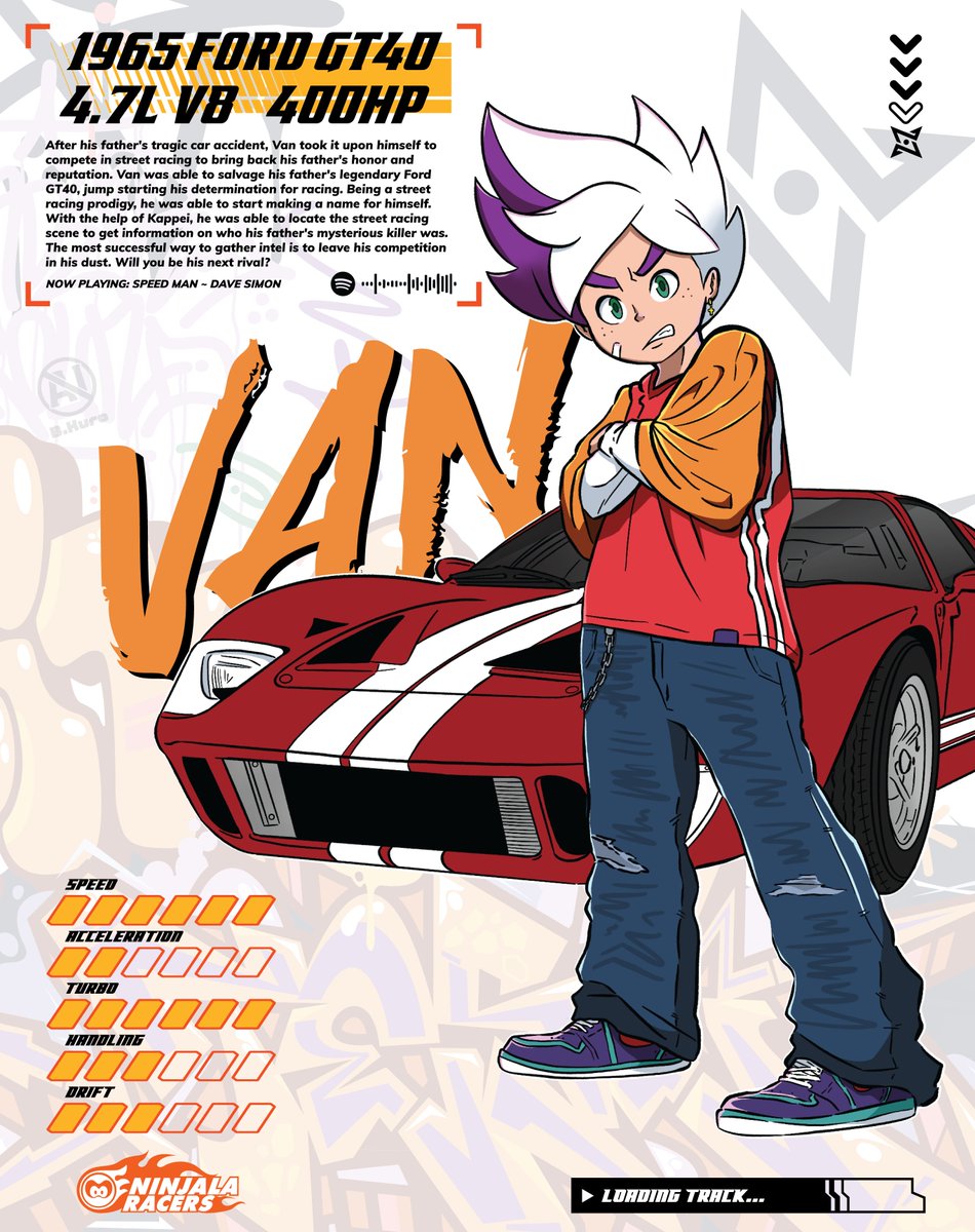 BookerKuro's tweet image. Introducing my Ninjala Racers AU with the main protagonist Van! A racing prodigy that partakes in street racing to get revenge on the mysterious racer who killed his dad. Will you be his next rival? 🏎️
#NinjalaRacers
#Ninjala #ニンジャラ #Ninjalaart