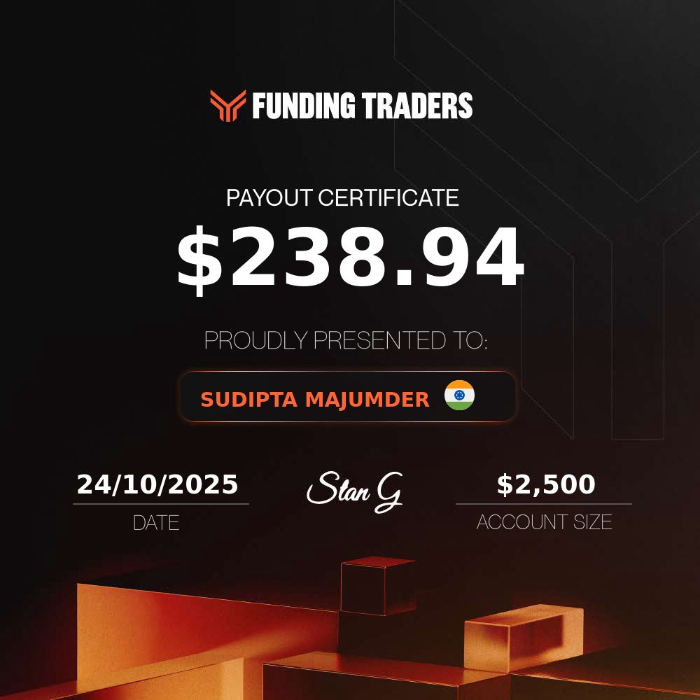 Another milestone achieved 💪
Consistency, patience, and discipline always pay off.
Thank you <a href="/fundingtraders/">FundingTraders</a> for the opportunity! #payout #TraderLife