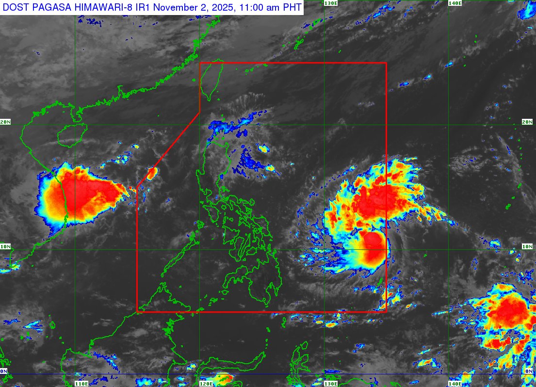 TROPICAL CYCLONE BULLETIN NR. 1
Tropical Storm #TinoPH (KALMAEGI)
Issued at 11:00 AM, 02 November 2025
Valid for broadcast until the next bulletin at 5:00 PM today.

KALMAEGI HAS ENTERED THE PHILIPPINE AREA OF RESPONSIBILITY AND WAS NAMED “TINO”

Link: tinyurl.com/TCB-TinoPH