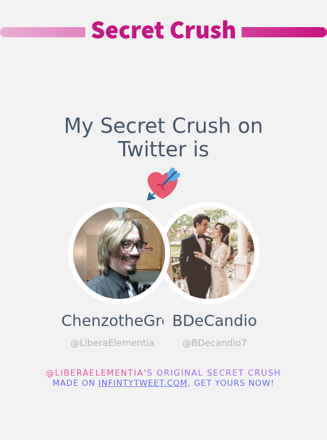 LiberaElementia's tweet photo. My Secret Crush on Twitter is @BDecandio7

➡️ https://t.co/b5KwiAJfMJ https://t.co/ZZeoAjMTIf