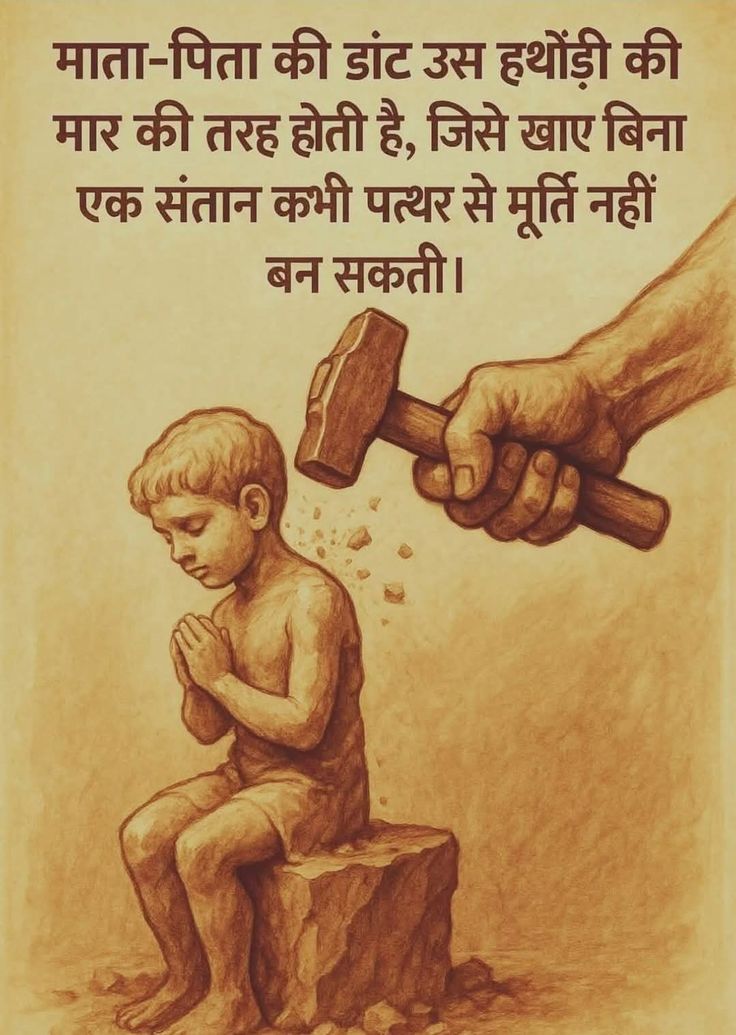 अगर मां बाप और शिक्षक का थप्पड़ और डांट मिल रही है तो वो हमारे भले के लिए होती है 

और इसी के द्वारा ये हमें हीरे की तरह तरासते हैं