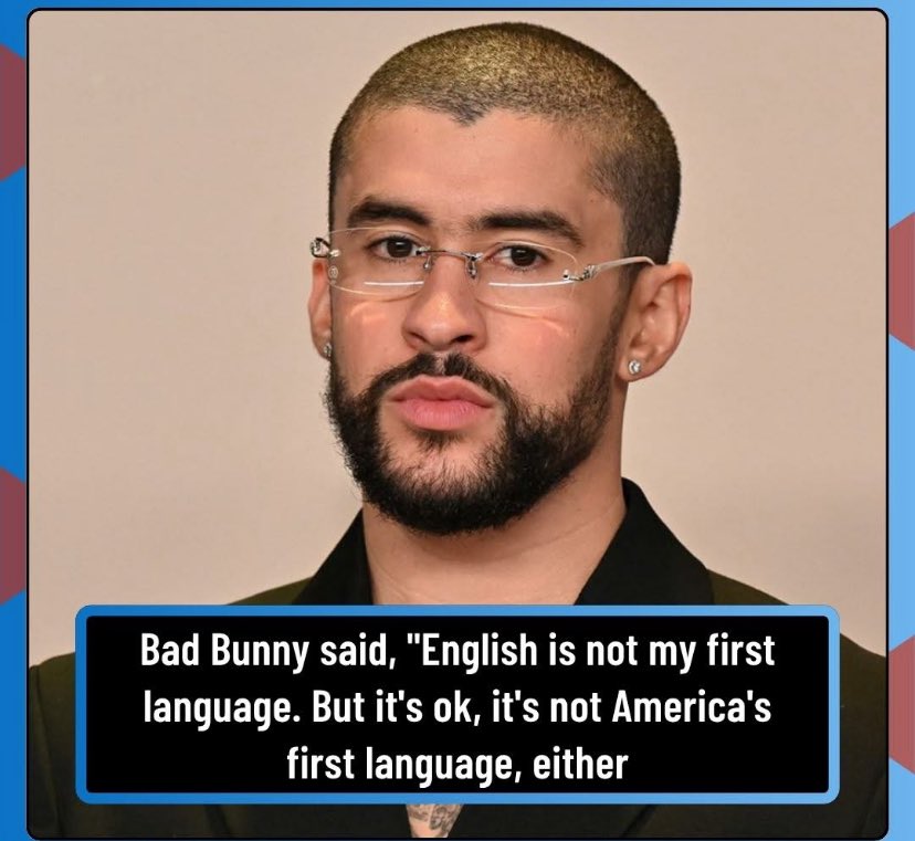 NovaFlashinfo's tweet image. 🌟 Bad Bunny reminds the world: “English is not my first language, and that’s okay!” Check out the full story in the comment 👇 #LanguagePride #BadBunny #CulturalIdentity #AccentPride #MotherTongueMatters #GlobalCulture
