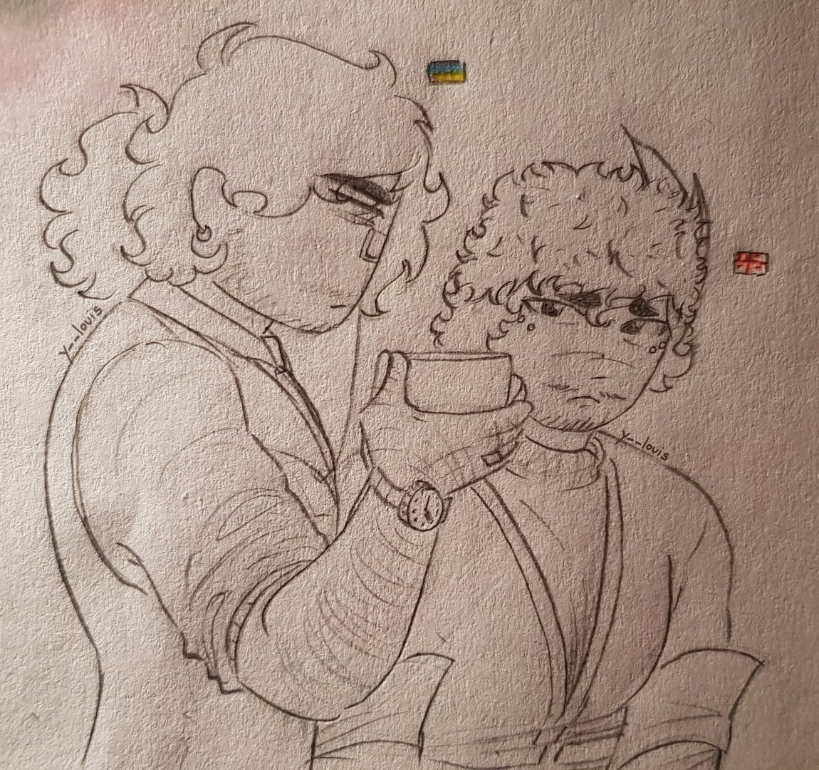 y__louis's tweet photo. My drawing device broke but aint shit stopping me from drawing
#countryhumans 
#countryhumansgeorgia
#countryhumansukraine https://t.co/M5utjosXR0