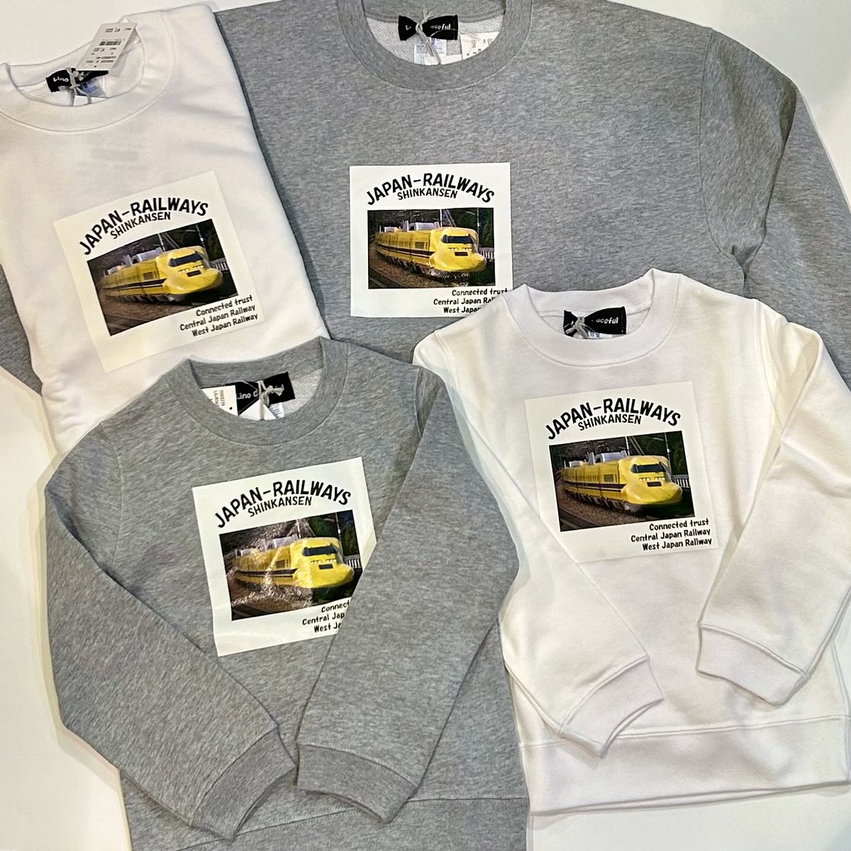 東若林店にJR公認フォトのドクターイエロースウェットと半袖Tシャツ