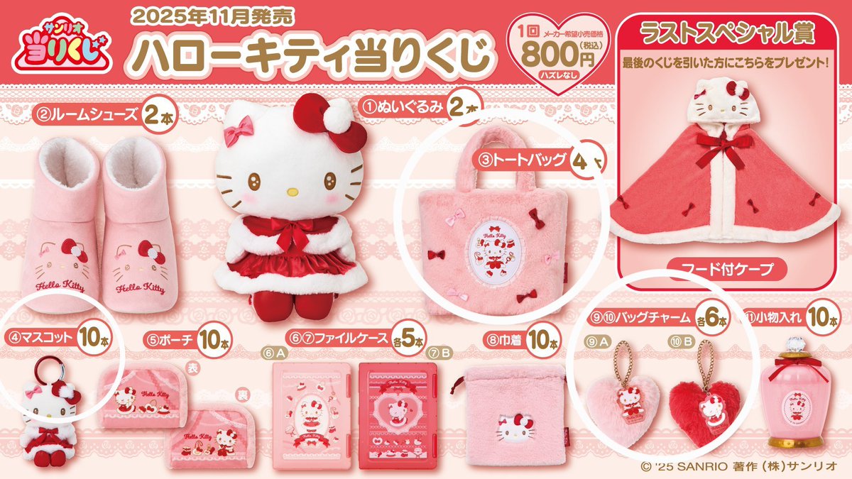ハローキティ 当りくじ 3点セット② サンリオ当りくじ 交換 ハローキティ当りくじ 譲 ⑧巾着 求 ③トート