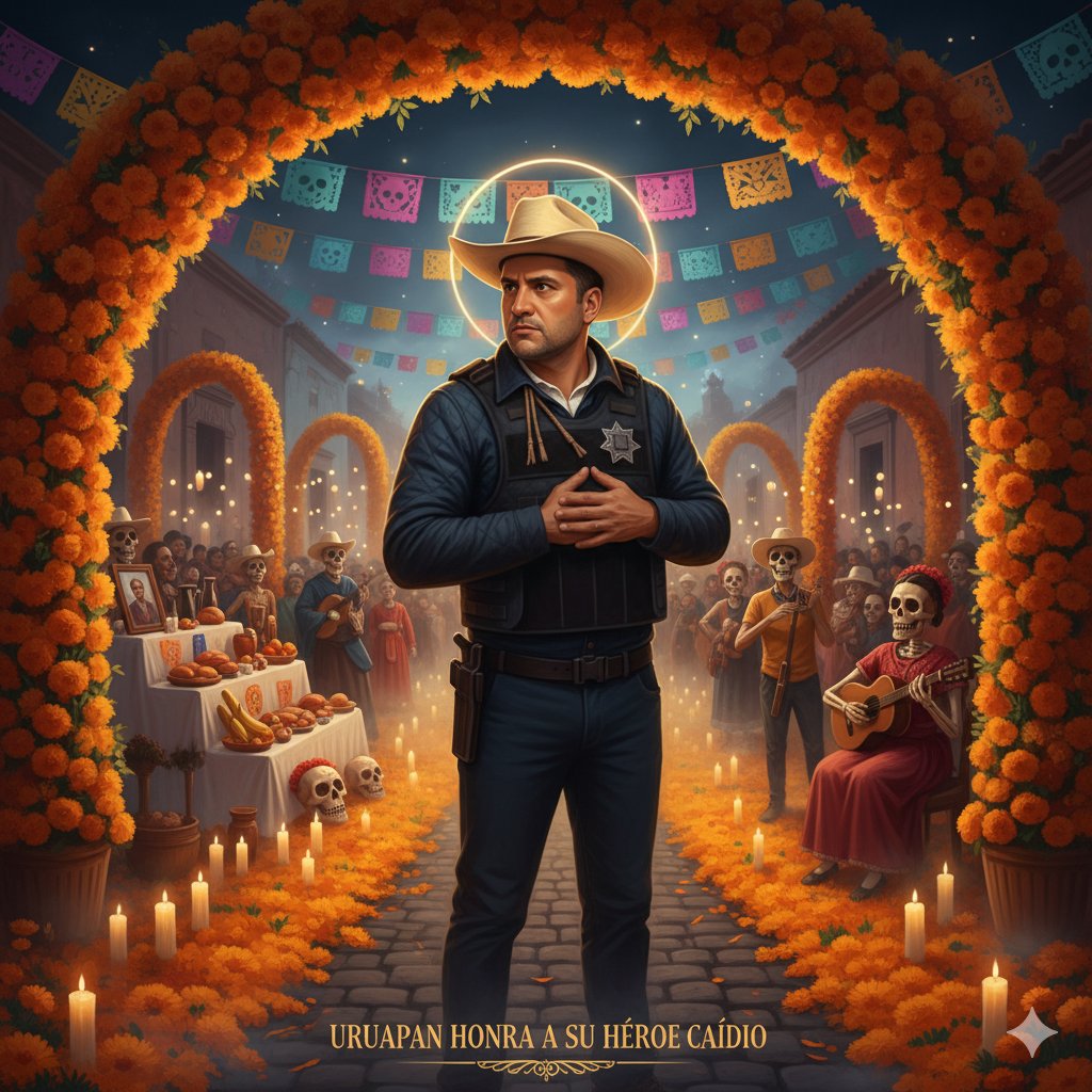 MiAndroidVerde's tweet image. 🇲🇽 URUAPAN HONRA A SU HÉROE CAÍDO EN DÍA DE MUERTOS 🕯️
#carlosmanzo #uruapan