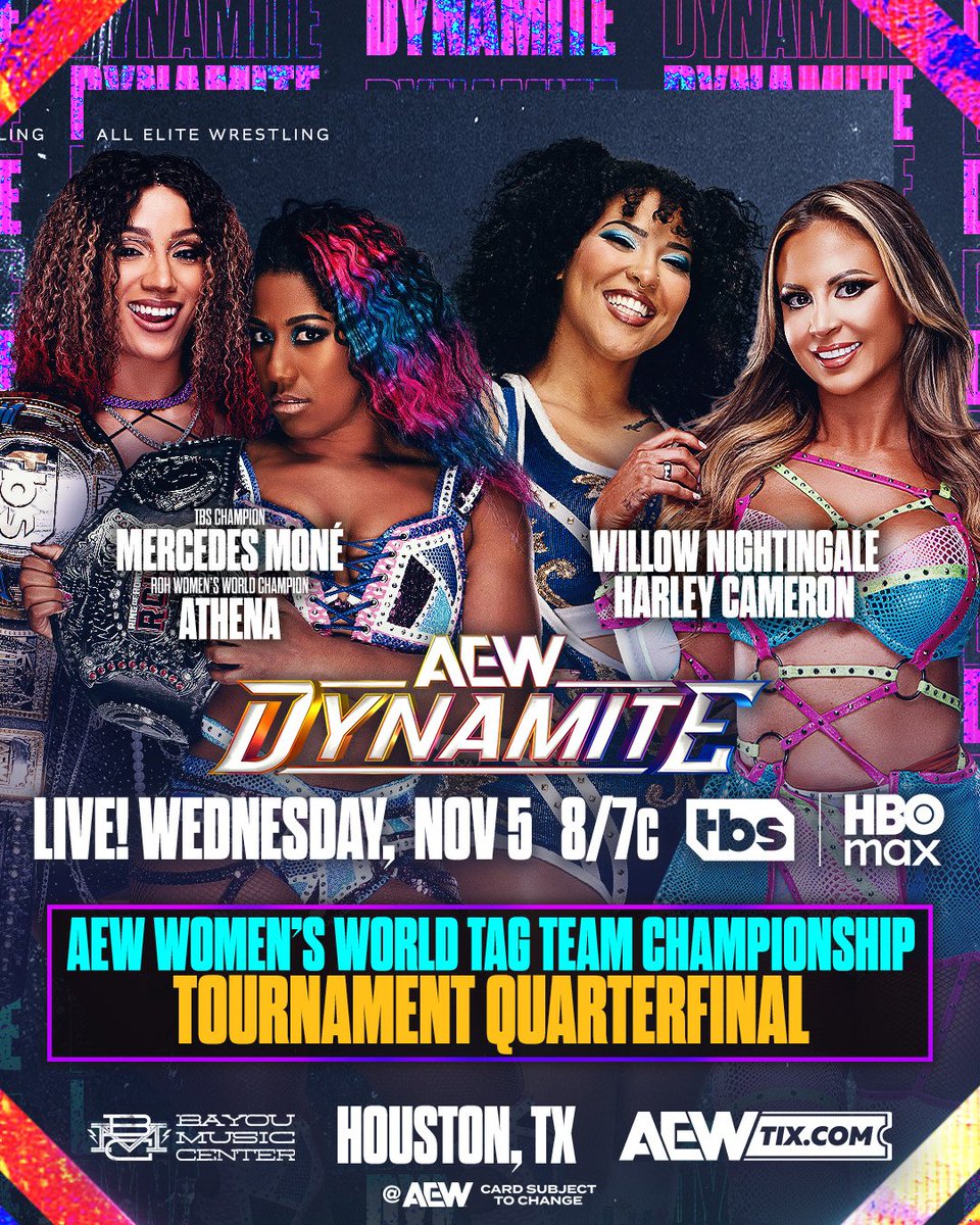 This Wednesday, 11/5!

The road to #AEWFullGear presented by DC rolls through Houston, TX on #AEWDynamite!

Tune in LIVE at 8/7c on <a href="/TBSNetwork/">TBS Network</a> + @SportsOnMAX, THIS WEDNESDAY!