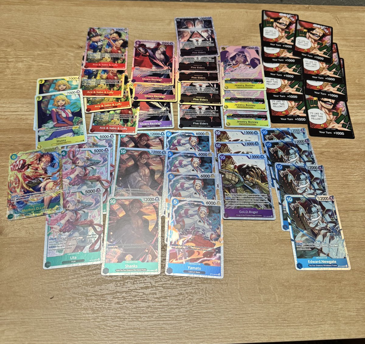 Sabo SP - $165 
Peter Worm Alt - $60
Ace SP - $135
Roger Leader Alt - $180 
Roger GOLD DON- $35 
Ace SEC(2x) da - $16
Luffy SEC - $15 
Sabo SEC - $20
Shanks Alt - $65 
Stussy - $35
Shanks Baby Alt - $30
Boa Alt - $35 
Add $5 BMWT | $1 PWE 🚨<a href="/BUYSELLTRADETCG/">BUY/SELL/TRADE TCG</a>