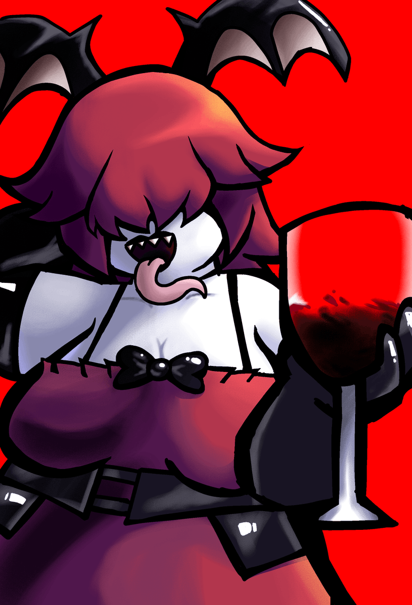 It is MY birthday so you all get a PRESENT, another awesome Bellatrix (THAT chubby redhead vampire I think you guys love.) drawing, you Are WECLOME.