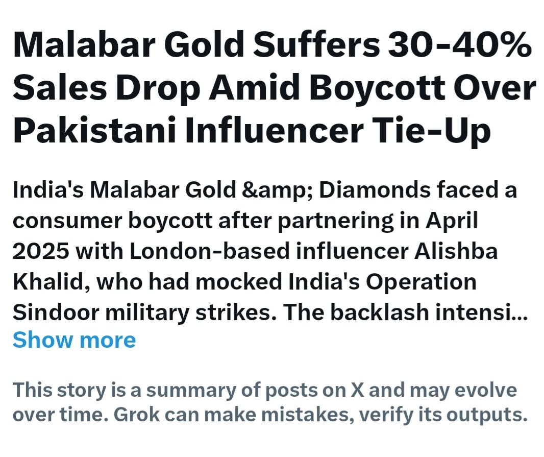 PoornimaNimo's tweet image. First they suspended the handle of Vijay Gajera through Judicial overreach.
Then they faced back lash over endorsing Pakistani influencers who vociferously demeaned India.
Then they realised they have to sell Gold in India.
Now they are penitent.
Dont stop boycotting. If they…