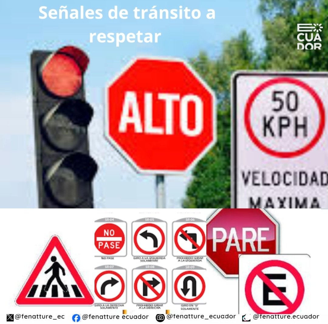 Siempre que conduzcas recuerda las señales de tránsito.

Este feriado maneja con cuidado y precaución no te olvides que te esperan en casa.

<a href="/Fenatture_ec/">FENATTURE ECUADOR</a>