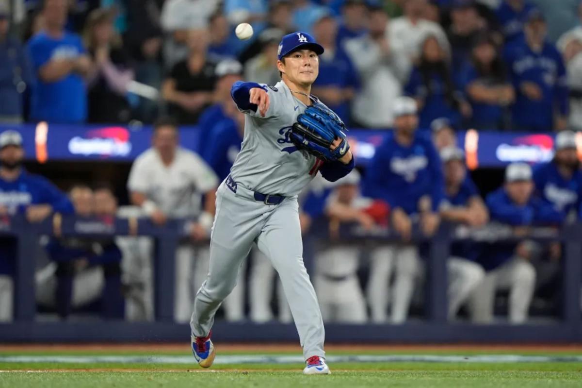 nypost's tweet photo. Yoshinobu Yamamoto stands tall to earn Dodgers second consecutive World Series title in Game 7 extra innings thriller over Blue Jays https://t.co/k6SNJDm9WT https://t.co/Pgy4YpHDYM