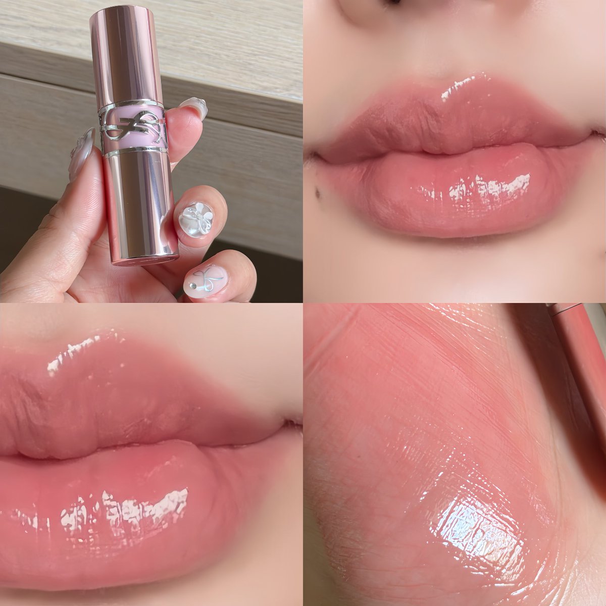 โทนนี้เจออีก1 ✨🫶🏻💖 สวยมากกกก เนื้อบาล์มทาง่าย เวลาพูดไม่หนึบๆปาก แถมได้บำรุงปากแห้งด้วย🥺💋
👄 YSL LOVESHINE CANDY GLOW TINTED  BALM สี3B