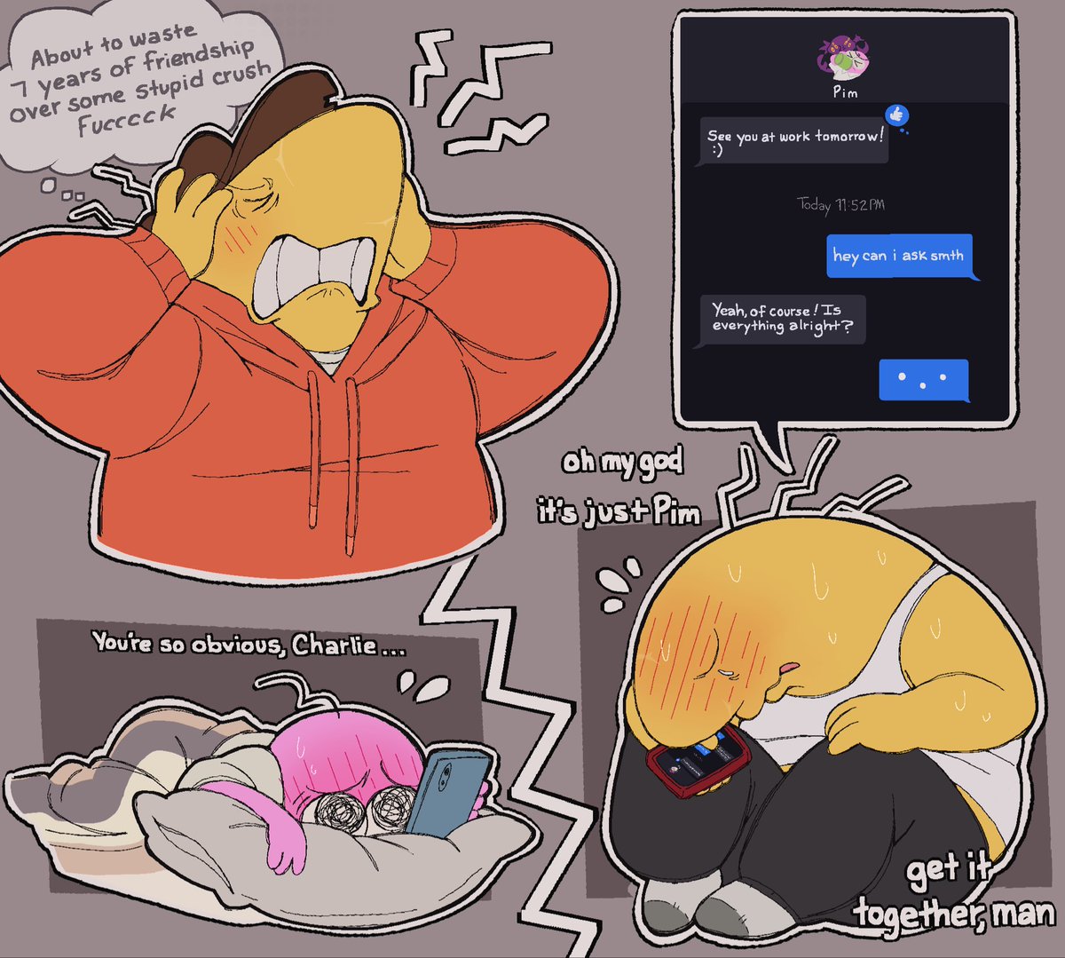 Breaking the Charpim tradition and making Charlie the one pining