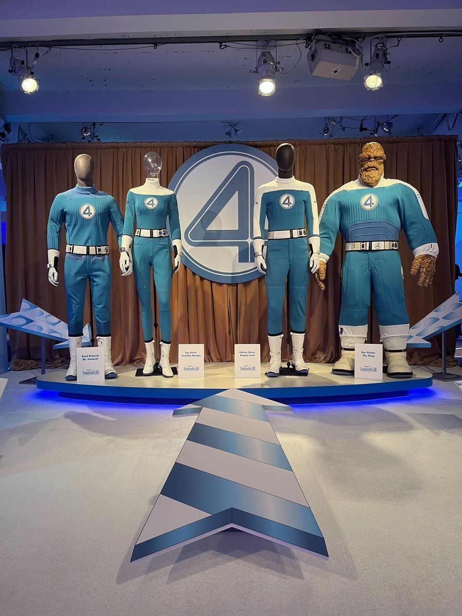 screenrant's tweet image. ICYMI: The #FantasticFour costumes on display at #NYCC!
