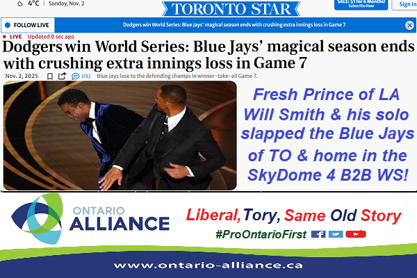 Will Smith &amp; his solo slap homer in the 11th inning proves to be the winning run, as Yoshinobu Yamamoto shuts down Blue Jays in extra innings to seal win for L.A. in T.O., as Los Angeles Dodgers win World Series, defeat Toronto Blue Jays 5-4 to win back to back titles in '24-'25
