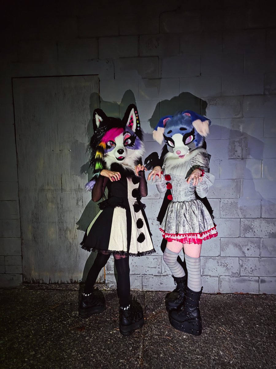 Happy Halloween from your fav pup/fox duo XD 
🎈<a href="/ghrieved/">Macabre ⚡︎</a> 

#Halloween #fursuits #FursuitEveryday