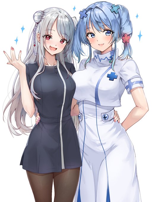 VTuber事務所あっぷるぐみオリジナルキャラクターの酒列ひこな&みもりうめさん🤍💙
#VTuber 
