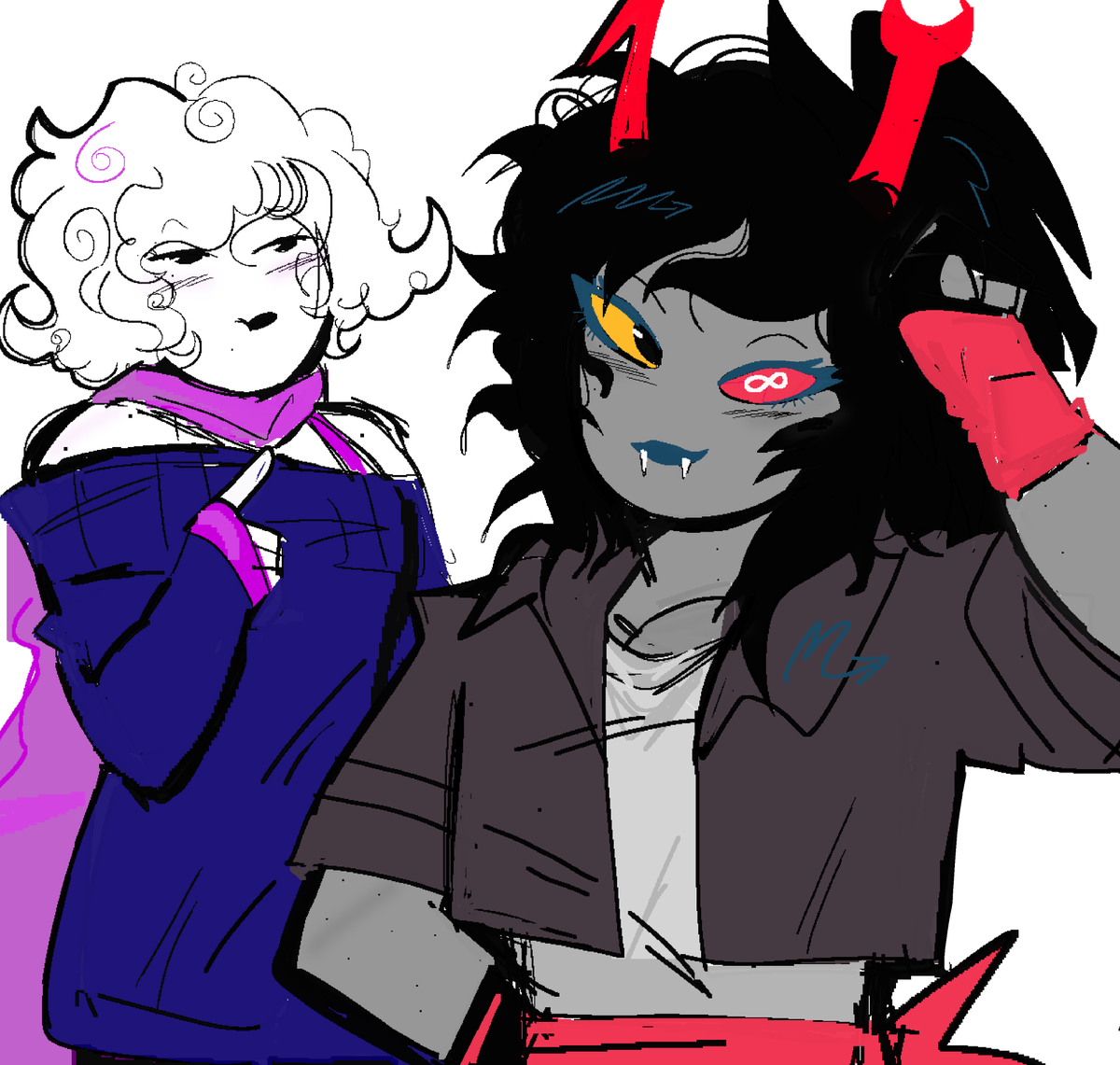 "Hi can you draw Vriska or Roxy" -> sure thingg i was looking 4 an excuse to draw these designs ;p