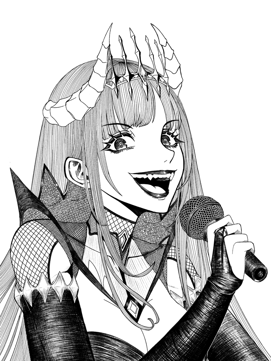 I really liked the demon Calli I drew for Holoctober, so I redrew it digitally for Halloween. 
#callillust