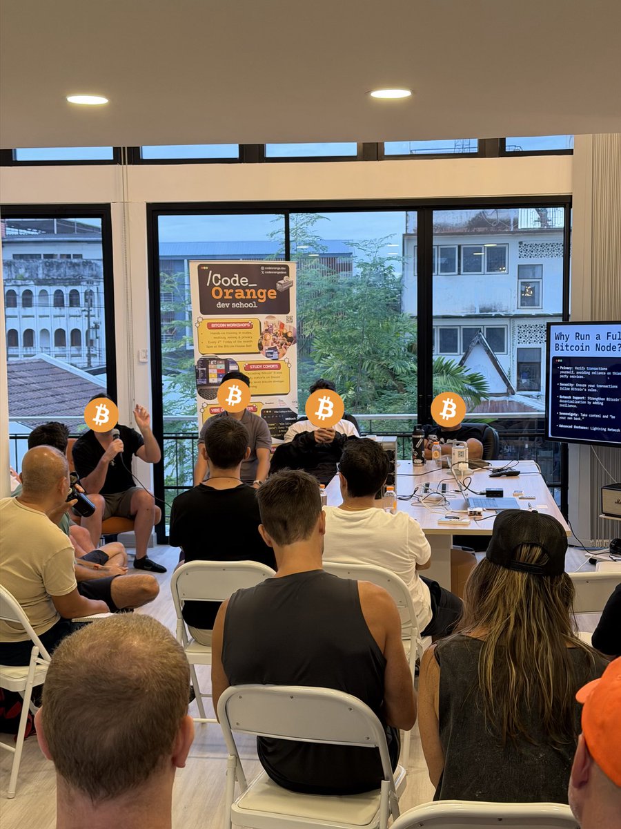 CodeOrangeDevs's tweet image. Join us for a second day of Sovereign Bitcoiner Workshop at the Bitcoin Learning Centre 3pm today ⚡️