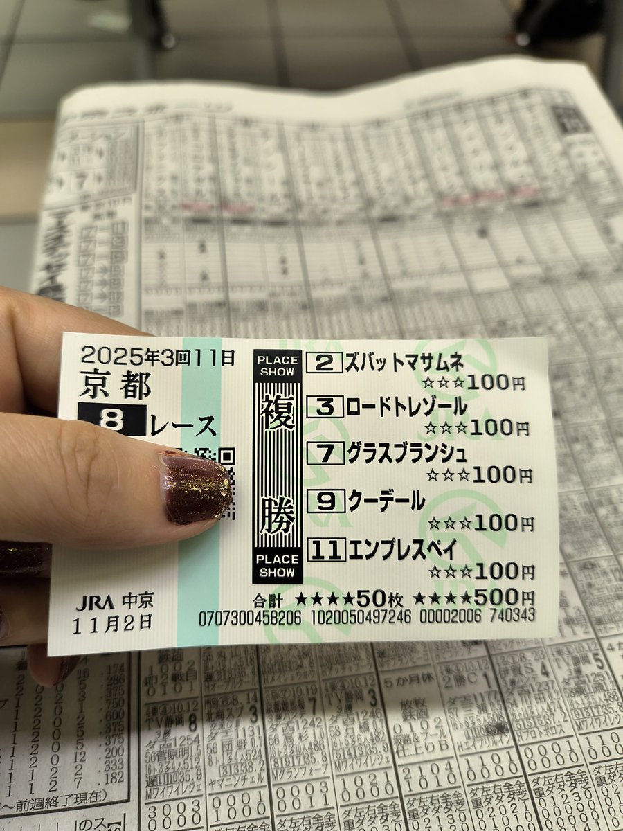 期限切れ単複馬券】 2歳未勝利 2014/11/8 ドゥラメンテ ウマ娘