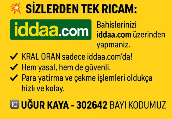 Hala başka sitelerden mi oynuyorsunuz ?
👉iddaa.com/uye-ol/302642👈
✨Kral Oran lardan yararlanmıyormusunuz ?
✨Ben sizler için buradayım.
✨% 4 daha YÜKSEK ORANLA oyanamak istemezmisiniz ?
✨Oranlar diğer sitelerde 1.25 iken 
👉iddaa.com/uye-ol/302642  'da 1.40 bandında.
Yasal