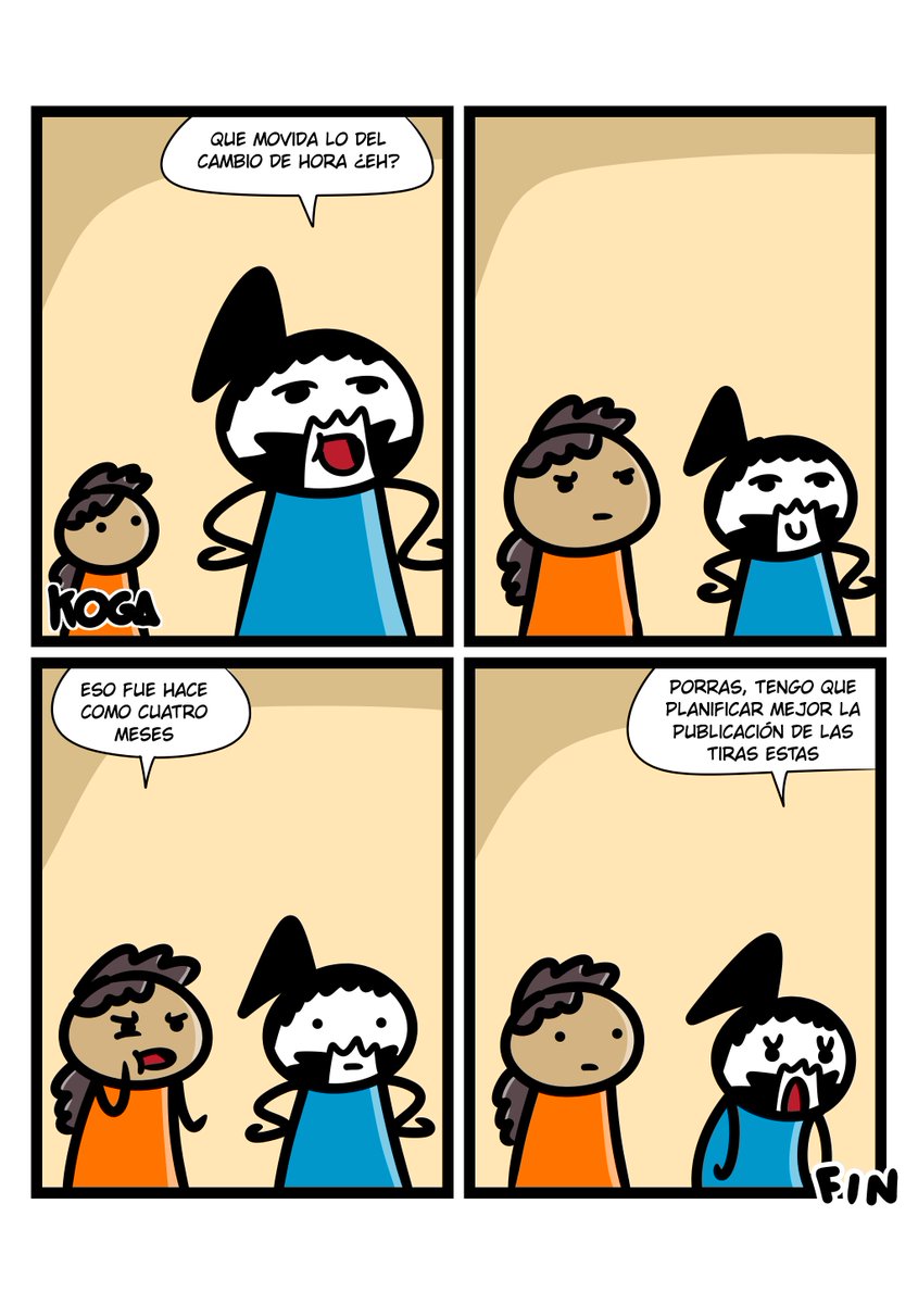 Pero por qué vivimos en un huso horario que no nos corresponde?? #Koga #comics #mierdicomics