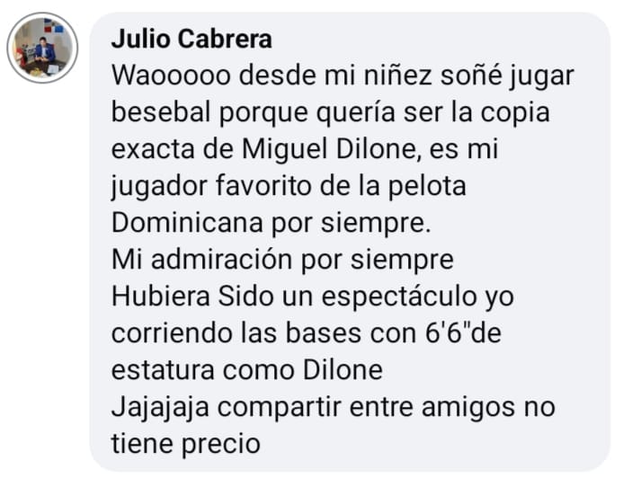 Realmente admiro a mí pelotero favorito del beseball Dominicano 
Miguel Dilone