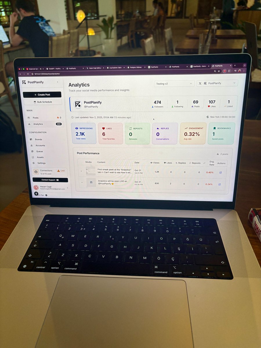 Building Analytics dashboard for <a href="/PostPlanify/">PostPlanify</a>.

I got so much to do 😅

Wish me luck!!