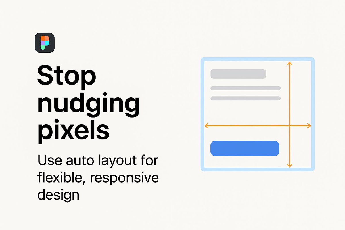shahilm605's tweet image. 💡Figma tip 

Auto Layout Magic

Stop nudging pixels. Use Auto Layout with padding + spacing to make your frames flexible and responsive.
Small setup effort, huge payoff.

A few extra seconds to set up can save hours later.

#FigmaTips #UIDesign #ProductDesign