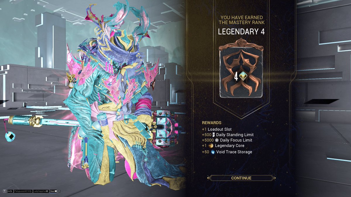 FINALLY. After SEVERAL MONTHS of working on it. :D

LEGENDARY RANK 4, WE CONTINUE THE GRIND #tennocreate &lt;3