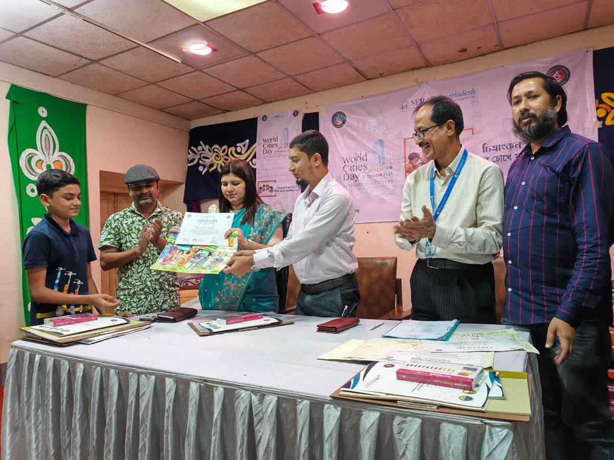 🎨 On #WorldCitiesDay2025, SERAC-Bangladesh &amp; Mymensingh Urban Youth Council organized “Mymensingh City Through Children’s Eyes” under the #SHIFT project — celebrating kids’ visions of a safe, inclusive &amp; sustainable city. 💫

#SERAC_Bangladesh #BUYCN #MCC #MUYC #Mymensingh