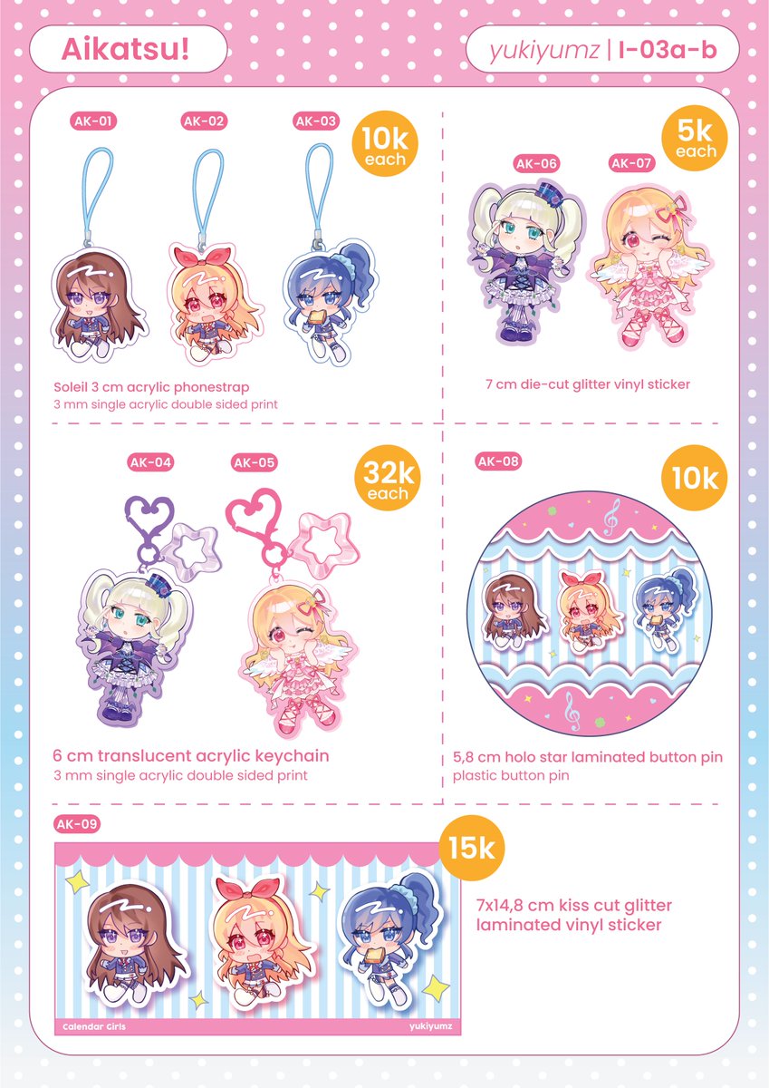 RT's are appreciated!!
yukiyumz' pick up pre-order #cf21catalogue is here ~

📅PO period: 2 - 9 Nov 2025
📍Kami Berusaha (I-03) Day 1 (15 Nov)
🔗forms.gle/XcutxMLcJYx3rR…

Fandom: Aikatsu!, Nichijou, Vocaloid, Bocchi The Rock, Originals, Shikishi Comms

#CF21 #Commission (1/3)