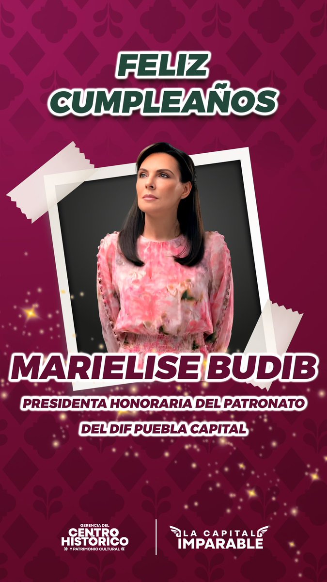 Muchas felicidades querida #MarieEliseBudib, desde la <a href="/gerenciachpue/">Gerencia del Centro Histórico y Patrimonio</a> le enviamos un fuerte abrazo y nuestros mejores deseos para este nuevo año.