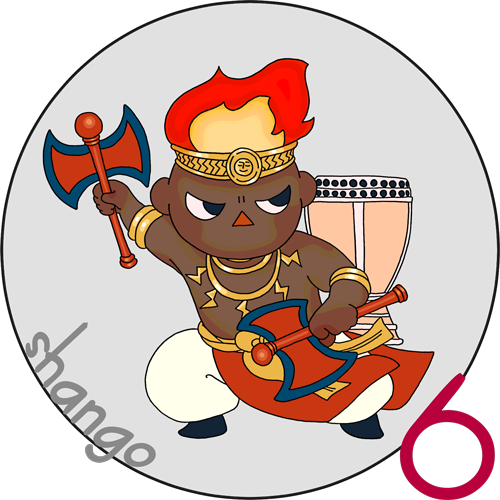 saruesyokai's tweet image. ～カリブの神話でわかるあなたの運勢～
【オリチャ占い：11月の占い結果】

生年月日の各数字（1桁ずつ）を合計し、８で割った「あまりの数」が「６」のあなたの守護オリチャ（精霊）は「太鼓・稲妻」をつかさどるチャンゴーです。

守護オリチャがチャンゴーの人の運勢はこちら！…