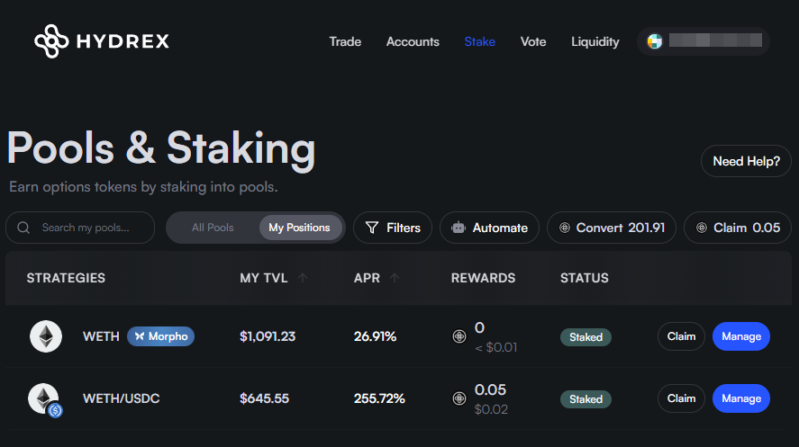 onchainlemon's tweet image. Morpho WETH and USDC vaults are now live on @HydrexFi, earning rewards. The team is steadily building, with TVL and fee growth trending upward. Keep staking those oHYDY and HYDX. I’m currently sitting in both WETH/USDC and Morpho WETH vaults.

Other notable updates:

1. Strategic…