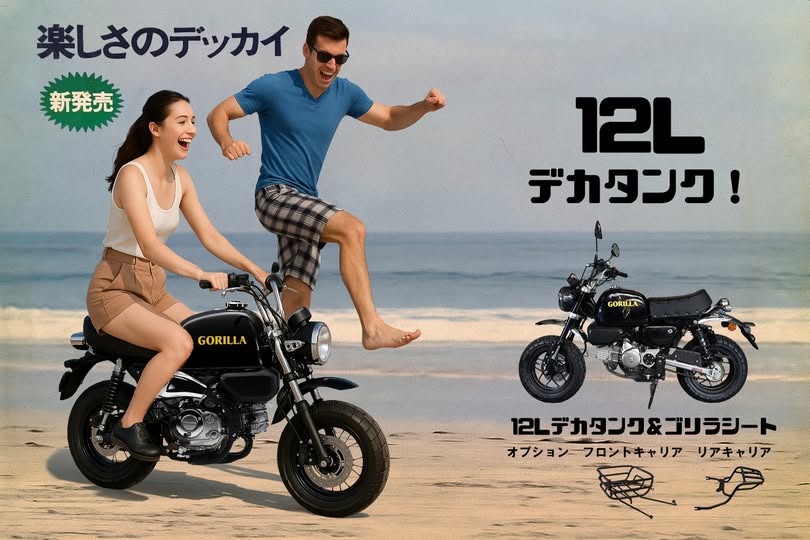 ゴリラタンク12L＆シートのセット！！852Km（ホンダ公式燃費71Km/L