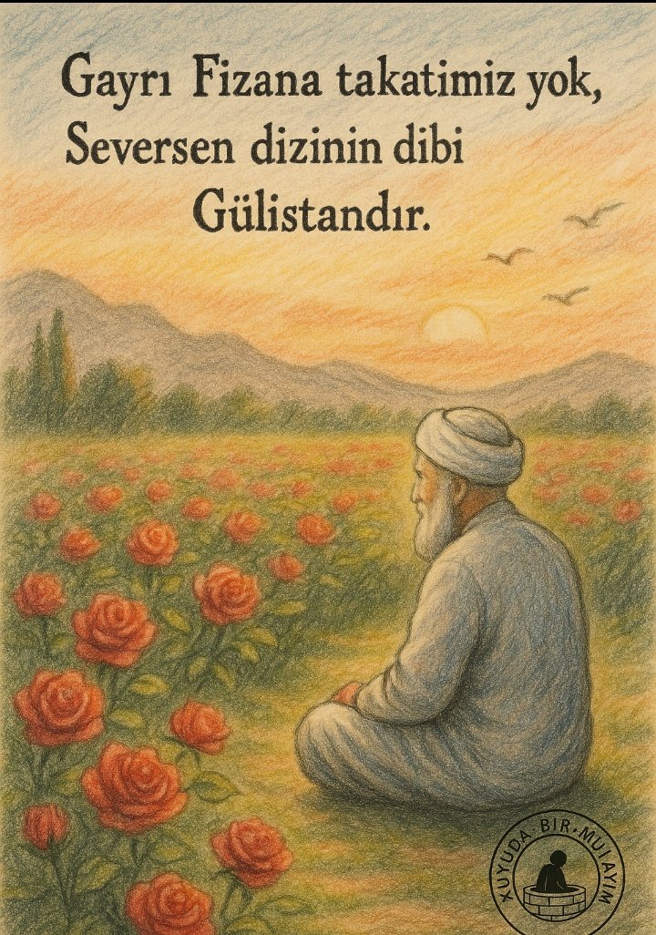 Gayrı Fizana takatimiz yok, seversen dizinin dibi Gülistandır.

#tefekkür #tevekkül #tasavvuf #söz
