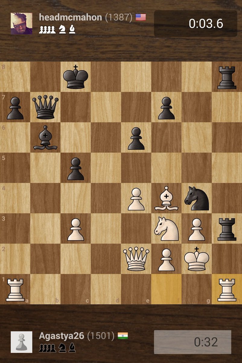 Mithrandir2851's tweet image. #chesspuzzle : White made a mistake with Rh1, what&apos;s Black&apos;s refutation here?