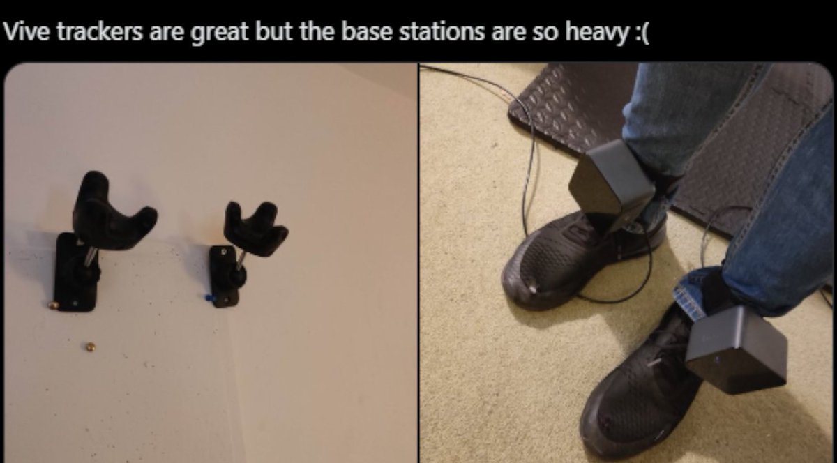 Boku_ha_Chai's tweet image. なんかパブリックにいたらベースステーションとバイブトラッカーの使い方が真逆な写真の共有された