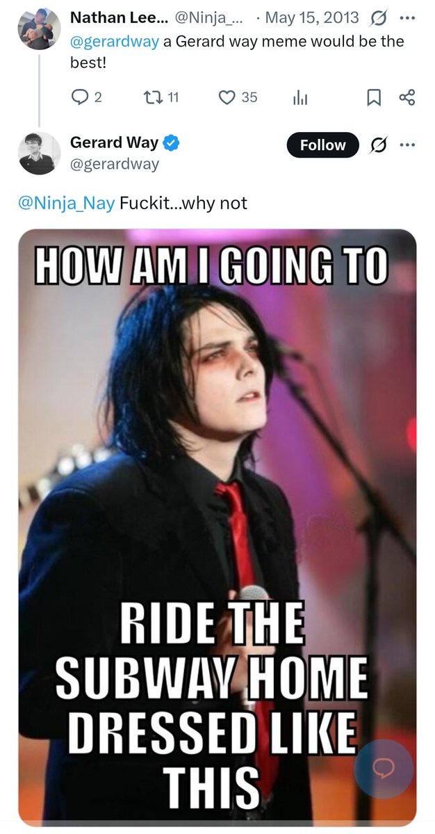 This reminds me when gerard made his own meme