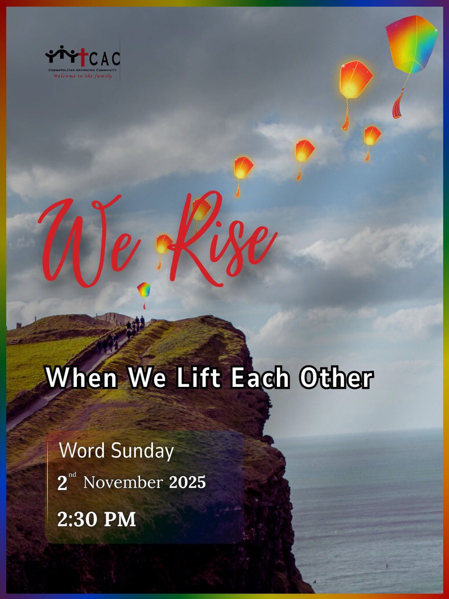 CAC_Ke's tweet image. Blessed morning, good folk,

The beauty of faith is this when one grows weary, love leans in.

Today, we pause to remember that strength isn’t always in the hands that fight, but in the hearts that hold them up.

See you at 2:30 pm.

#HopeInAction #CosmopolitanAffirmingCommunity
