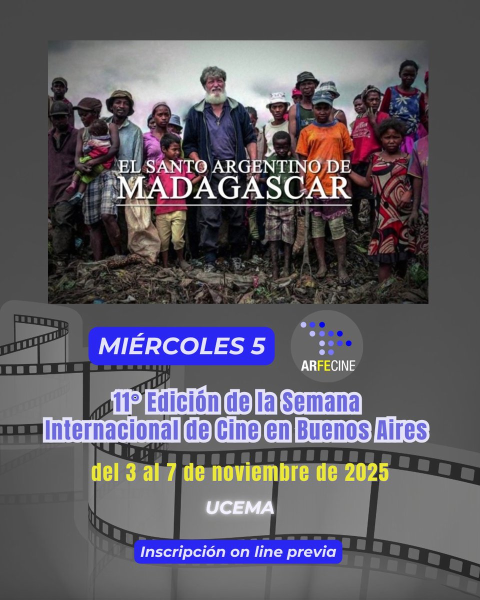 cine_fe's tweet photo. 🎞 11° edición de ARFECINE – Semana Internacional de Cine en Buenos Aires. Se llevará a cabo entre el lunes 3 y el viernes 7 de noviembre de 2025 con exhibiciones en el Auditorio de la Alianza Francesa y la sala del UCEMA, con entrada libre y gratuita. https://t.co/zzHmUnhB2d