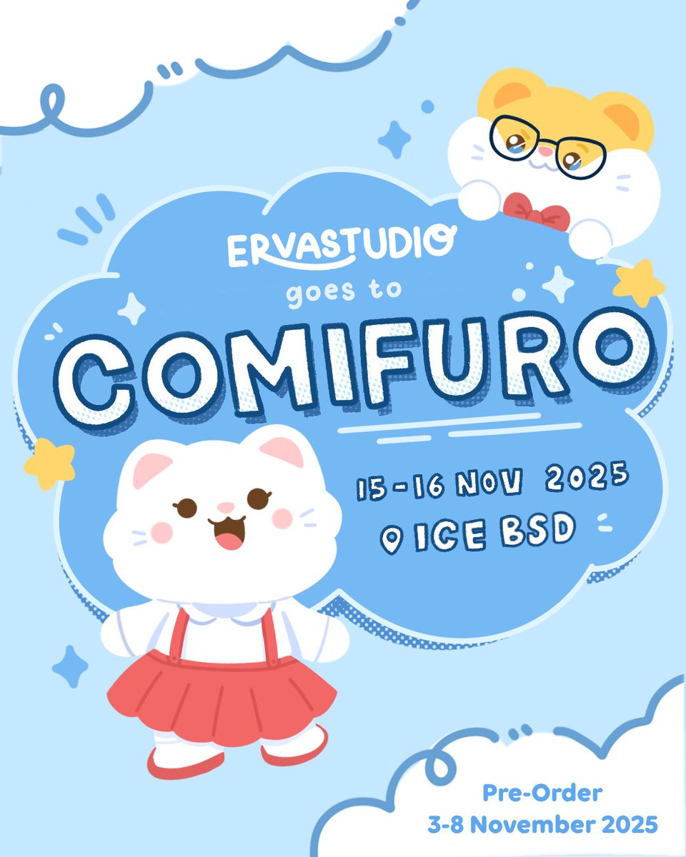 ervastudio's tweet photo. Check out Ervastudio’s Comifuro 21 Catalogue
💌 Pre Order: 3-8 Nov 2025
(Link in bio)

•Originals (Bonbon Hamster &amp; Timmy Cat)
•Taylor Swift
•Seventeen

🩵and 🔁are appreciated✨
#CF21 #CF21catalogue #comifuro21 #comifuro https://t.co/2Uzuf44rLZ