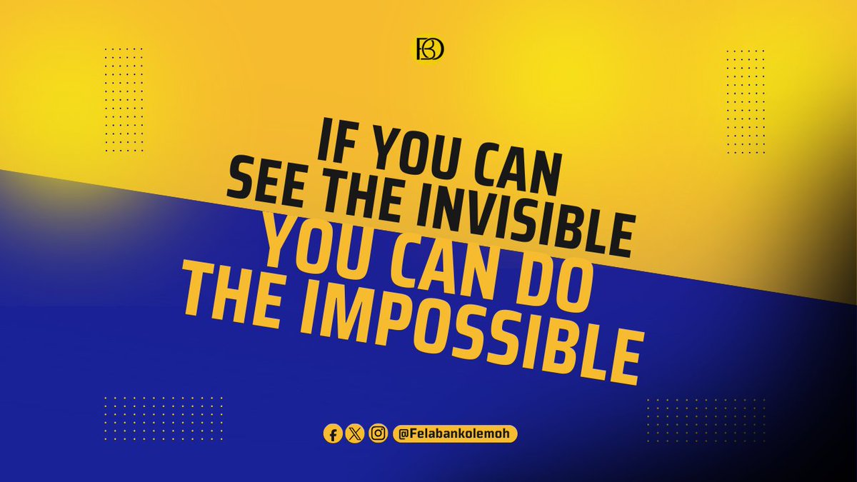 felabankolemoh's tweet image. SEEING THE INVISIBLE 👁✨

If you can see the invisible, you can do the impossible. 👁✨

Faith gives vision where sight fails 
— Keep believing even when you haven’t seen it. 🙏

#FBOInspires #FaithDriven #DoTheImpossible