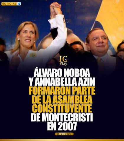 🆘LA MEJOR CONSTITUCIÓN DE AMÉRICA, FUE REDACTADA POR ÁLVARO Y ANNABELLA🆘🆘
#Memoria
Constituyentes del PRIAN, #ÁlvaroNoboa, #AnnabellaAzín, formaron parte de "Asamblea Constituyente" que, redactó la "Constitución del 2008". Pero, #DanielNoboa, quiere su Constitución a la carta.