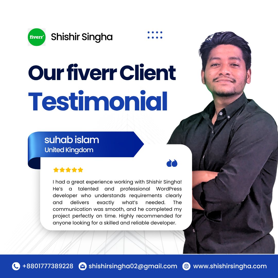 devlionbd's tweet image. Feeling super grateful today — just received another amazing review from one of my Fiverr clients
#WordPressDeveloper #ElementorExpert #FiverrSuccess #WebDesign #ClientReview #FreelancerLife #WebsiteDesign #WebDevelopment #ResponsiveDesign #shishirsingha #devlionbd