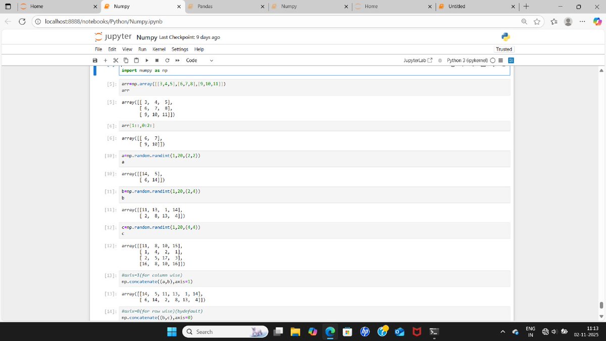 Sonali_Gupta070's tweet image. Day 24
🔹Learned some basics of the Pandas library .
🔹Created Series from tuples & dictionaries, built a DataFrame from a dictionary, and explored it using built-in functions like head() and tail().
#100DaysOfCode #Python #Pandas #Zigbee