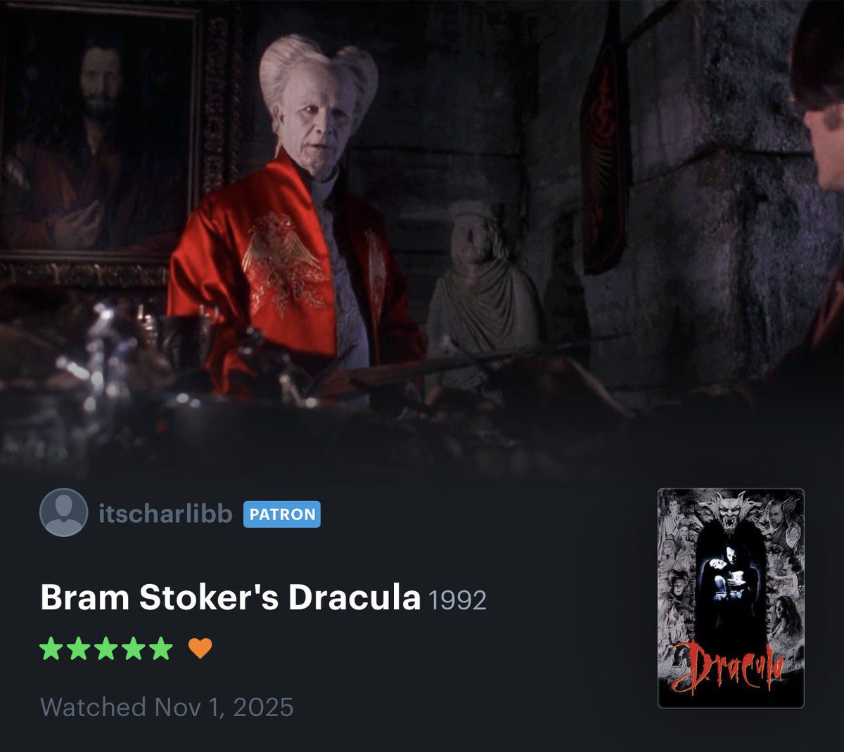 Charli xcx watched “Bram Stoker’s Dracula” instead of attending the LACMA Art + Film Gala tonight.❤️